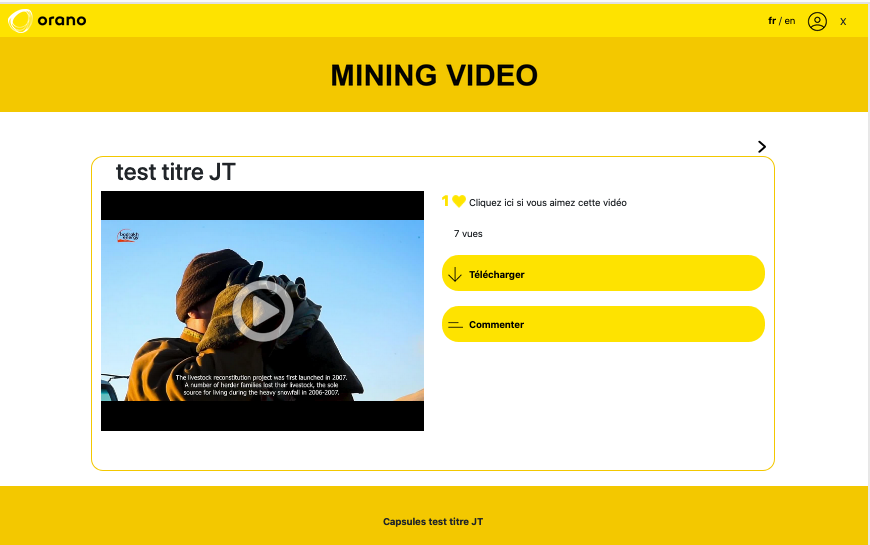 Orano, Mini-site vidéos pour la BU Mines d'Orano